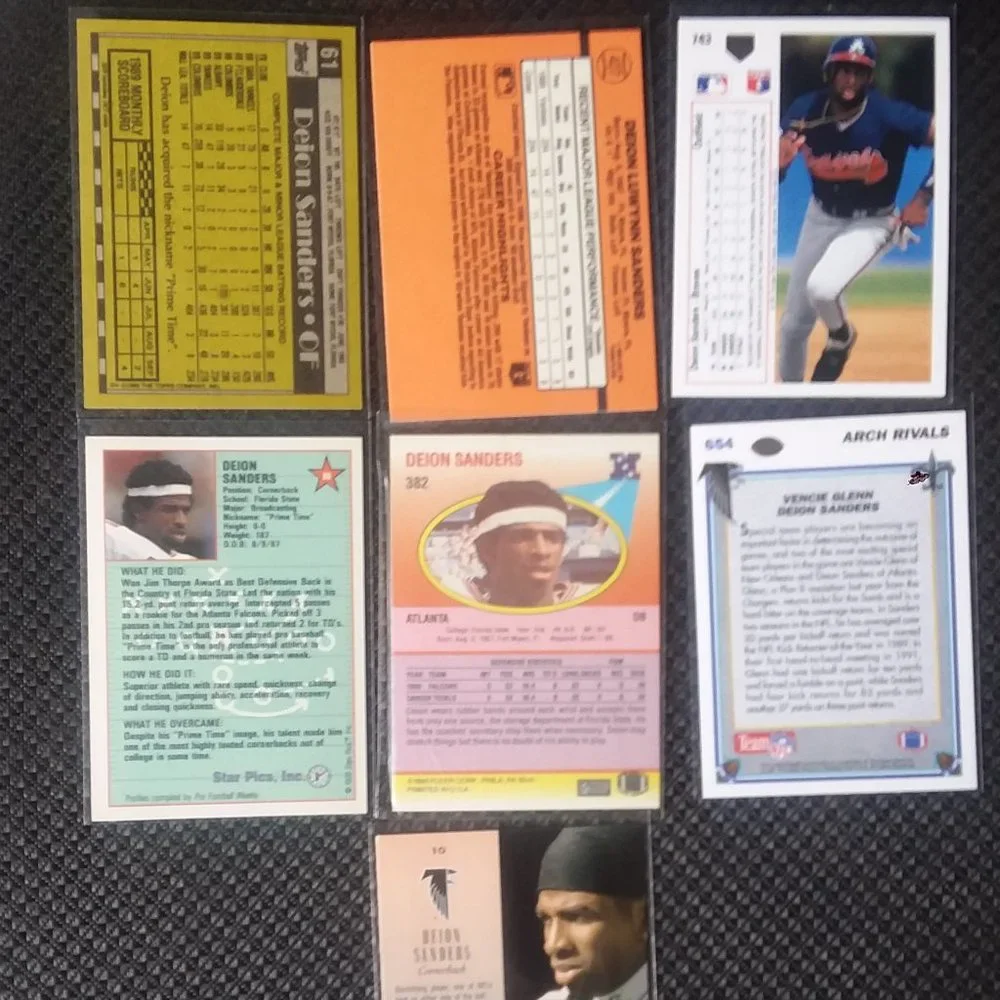 Deion Sanders 7x Card Lot (Rookies,FSU,Multisports)
